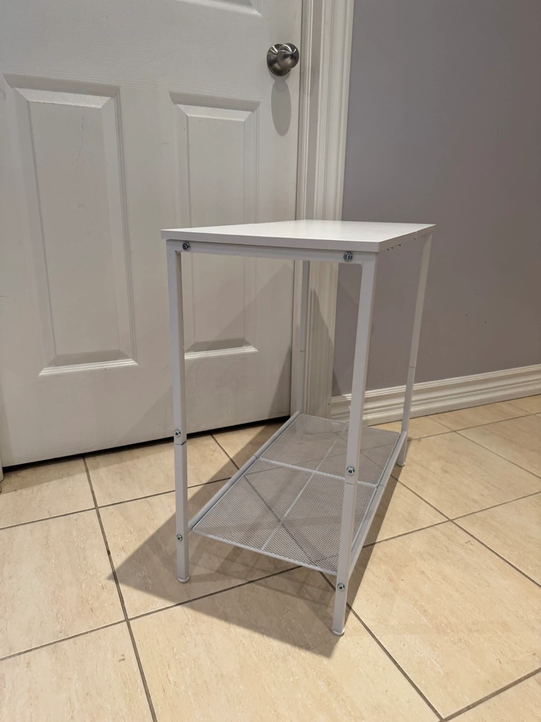 White Console Table with Shelf - photo 2
