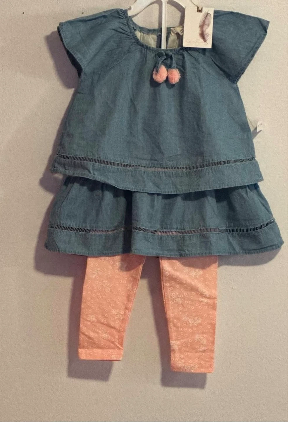 GIRLS 2PC JESSICA SIMPSON LEGGINGS SUITE ( SIZE:24 MONTHS)