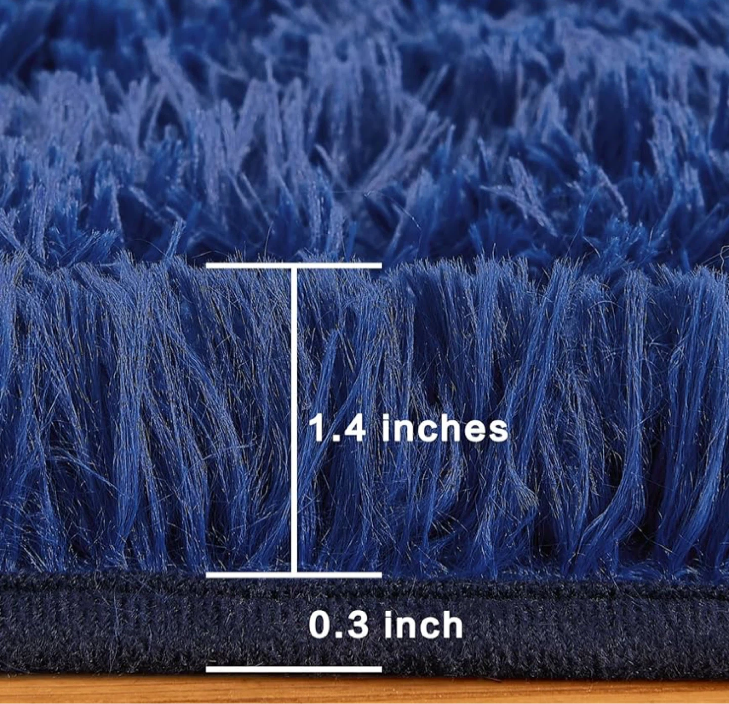 Plush Shag Area Rug - Navy Blue 6x9 - photo 4