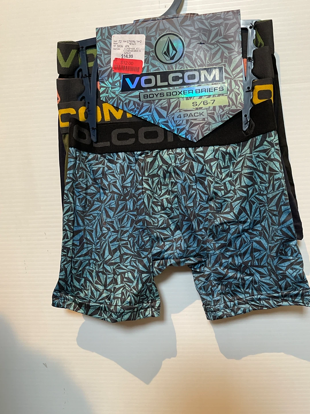 Volcom Boys Boxer Briefs - 4 Pack, Size S/6-7