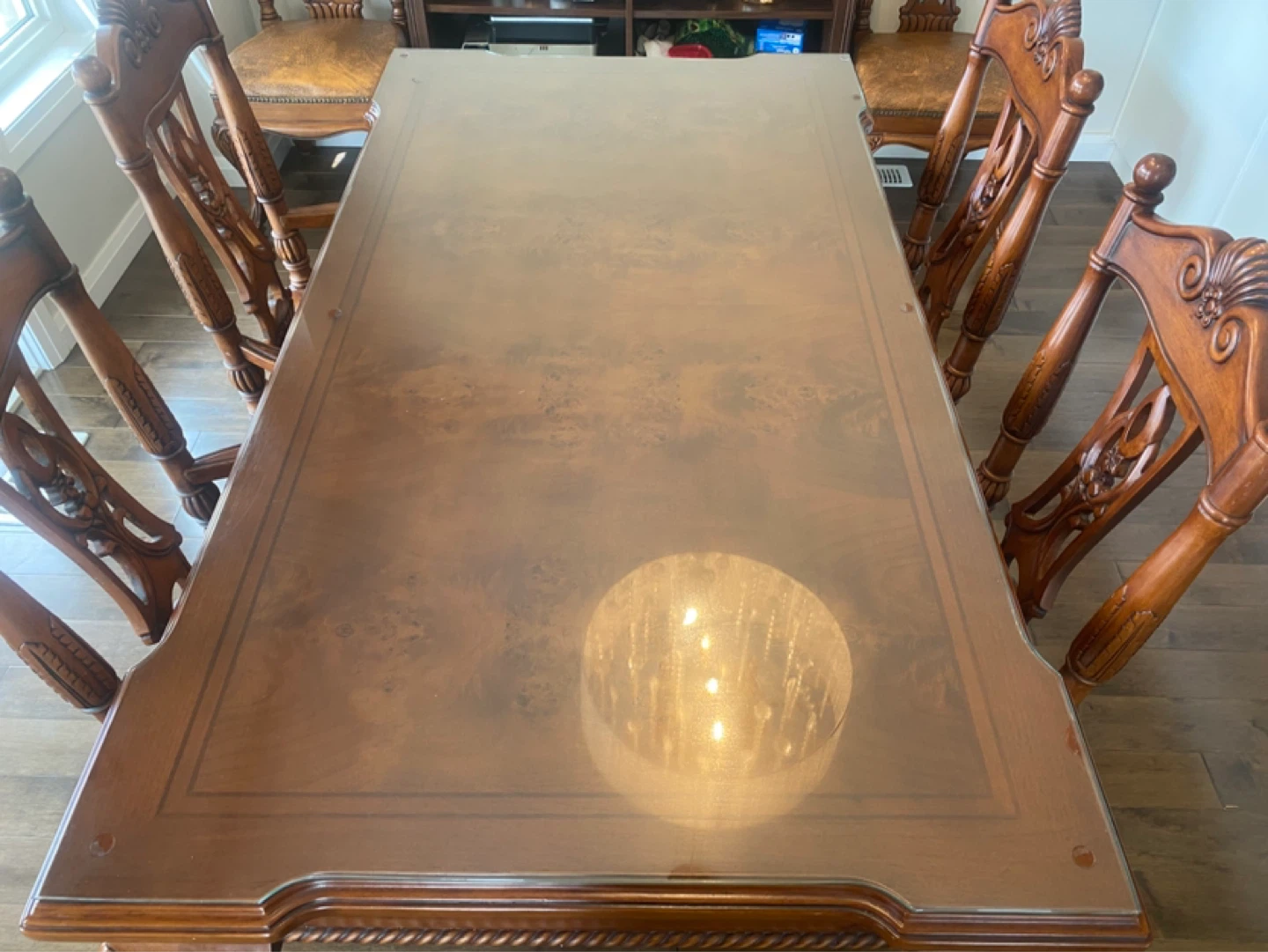 Solid Wood Dining Table Set with 6 Chairs / Buffet Cabinet - photo 4