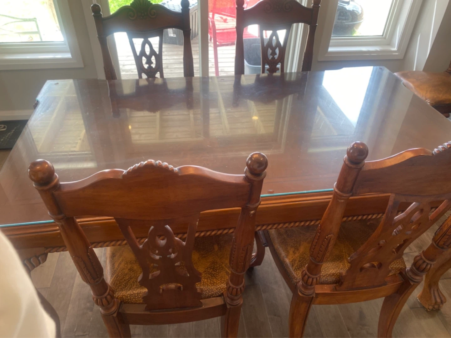 Solid Wood Dining Table Set with 6 Chairs / Buffet Cabinet - photo 3