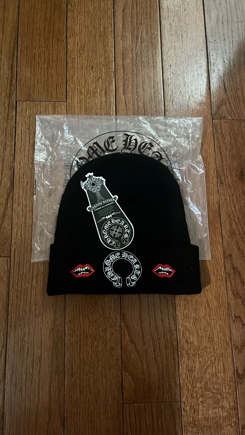Chrome Hearts Black Beanie with Embroidered Logo