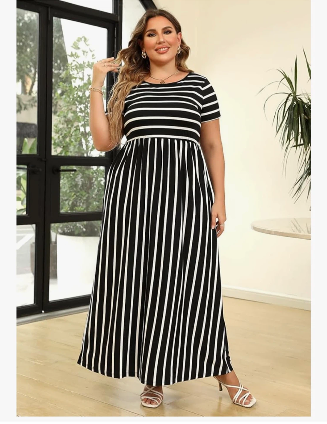 Nemidor Plus Size Striped Maxi Dress - photo 4