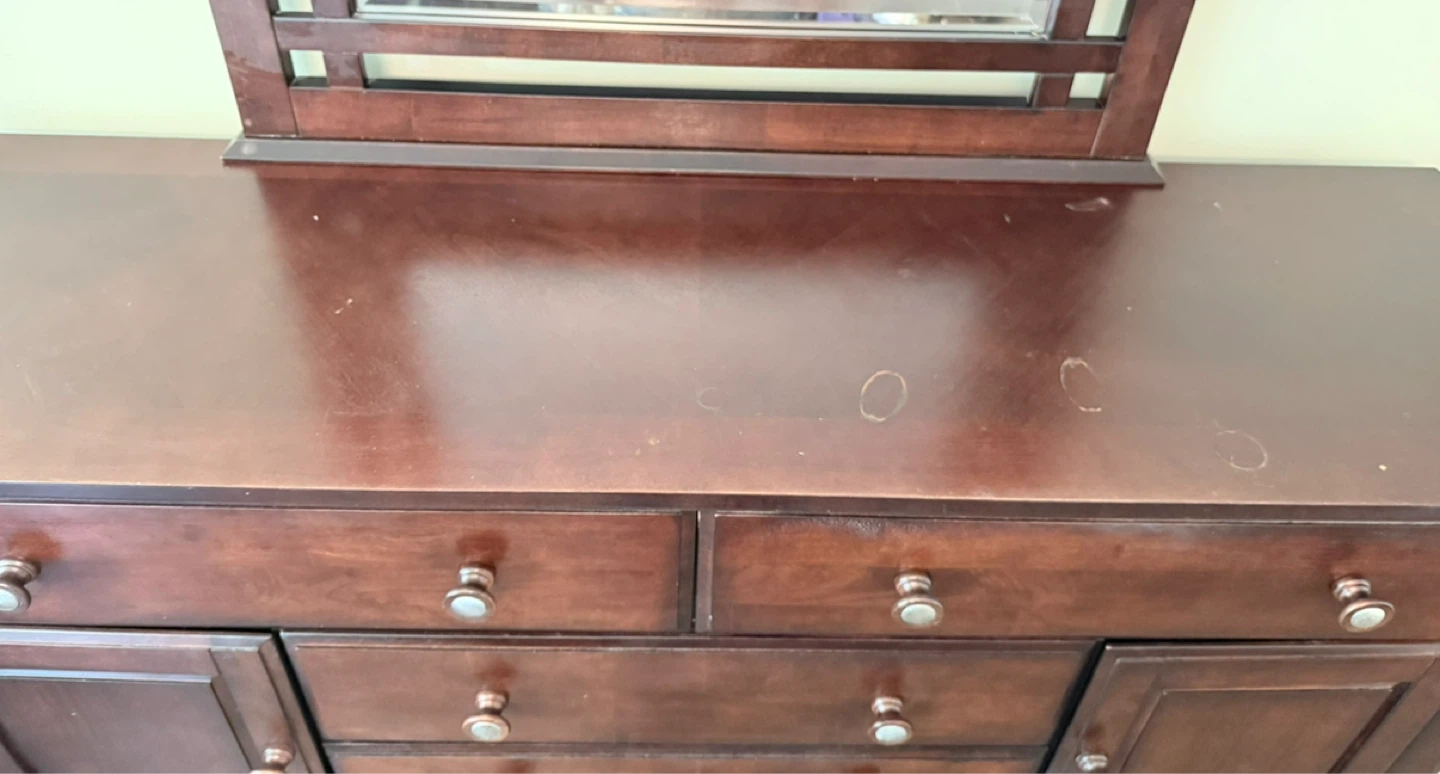 Dark Wood Dresser with Mirror - photo 3