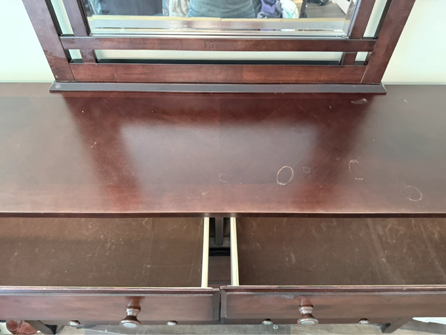Dark Wood Dresser with Mirror - photo 2