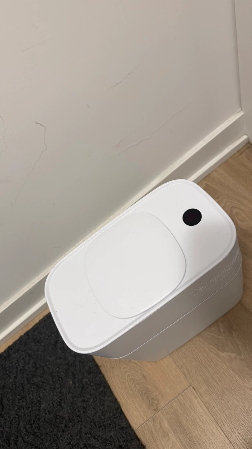 White Automatic Trash Can