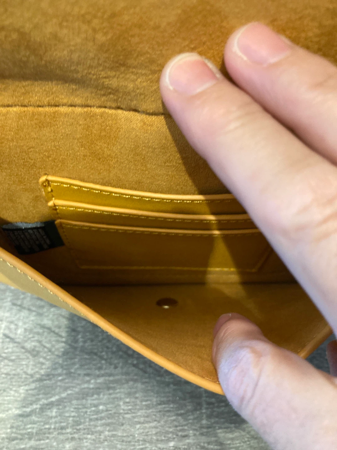 Yellow Faux Leather Crossbody Bag with Metal Ring Detail - photo 2