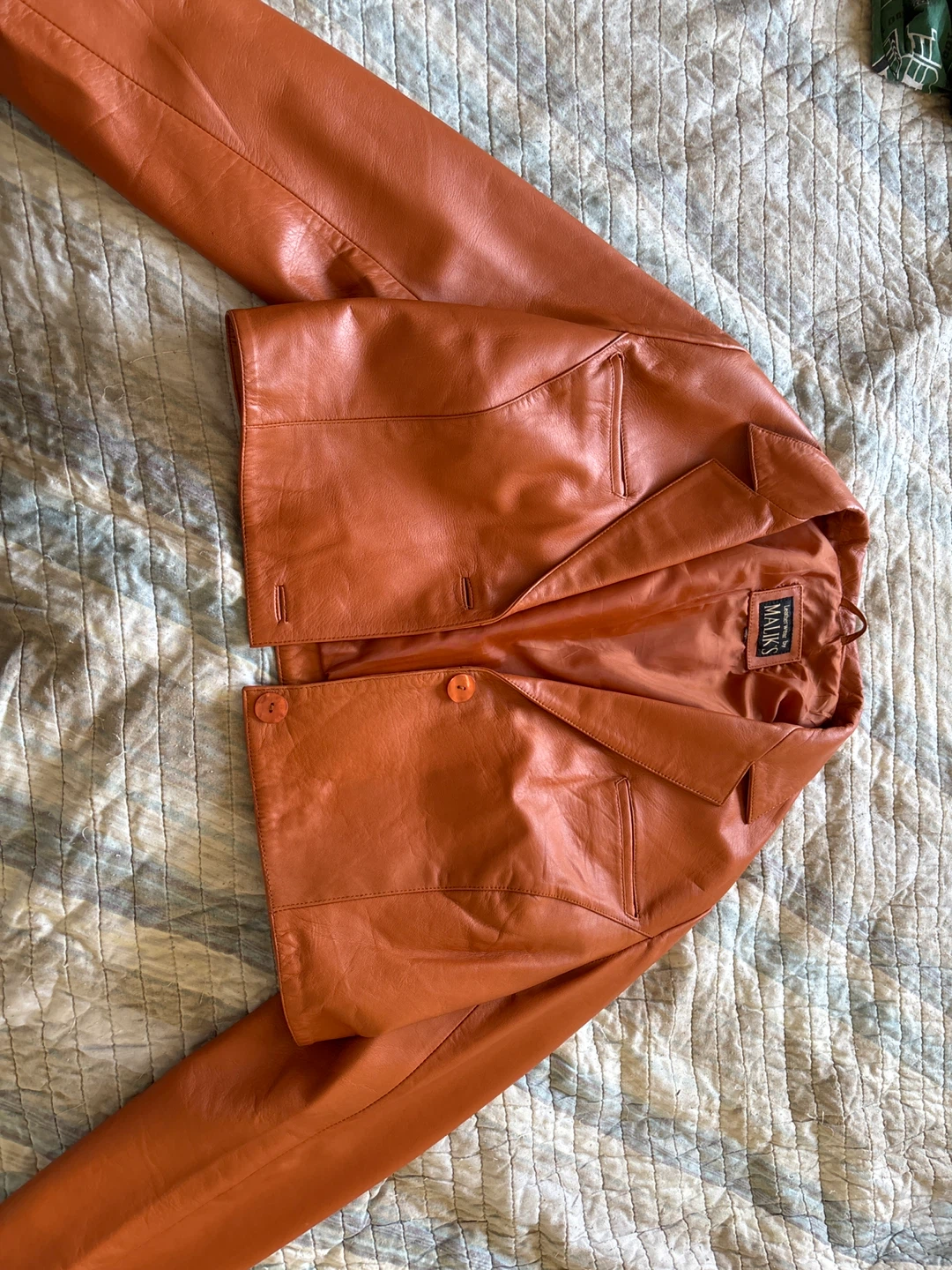 MALIK'S Leather Jacket - Orange