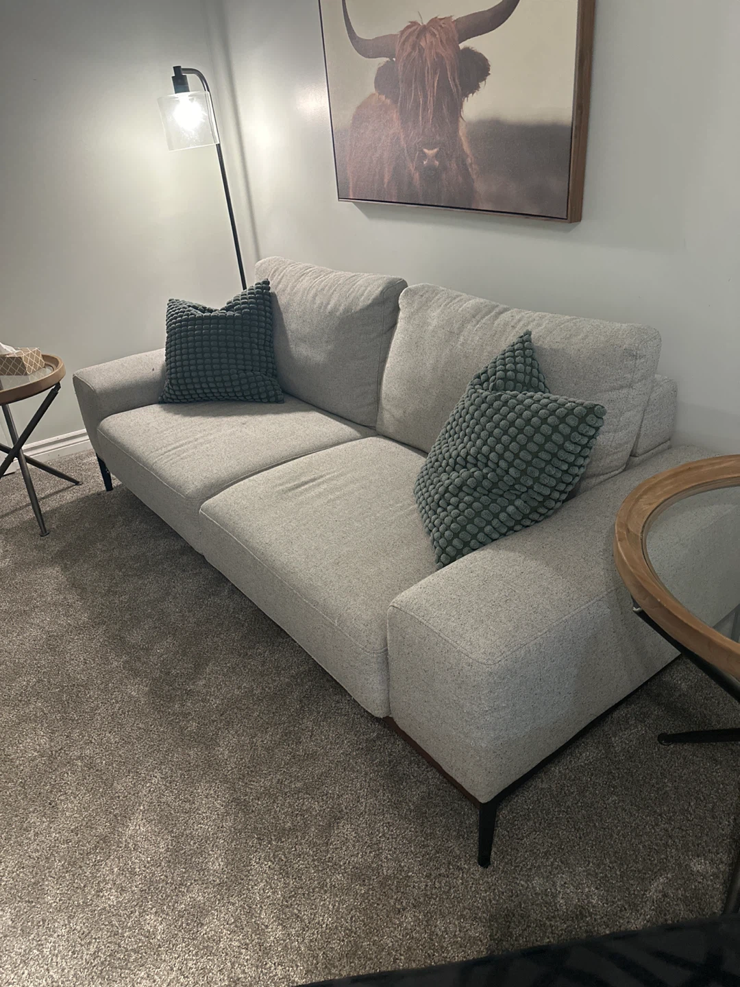 Light Grey Sofa with Dark Legs - photo 2