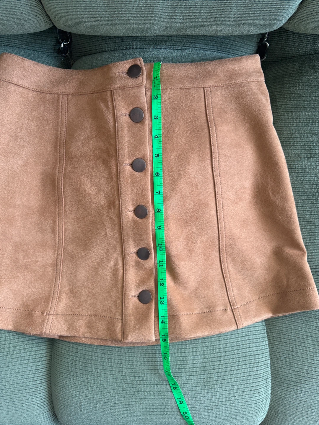 Forever 21 Brown Suede Button-Front A-Line Skirt - photo 4
