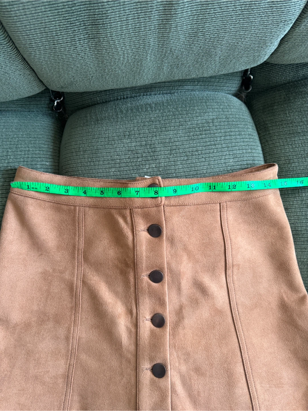 Forever 21 Brown Suede Button-Front A-Line Skirt - photo 5