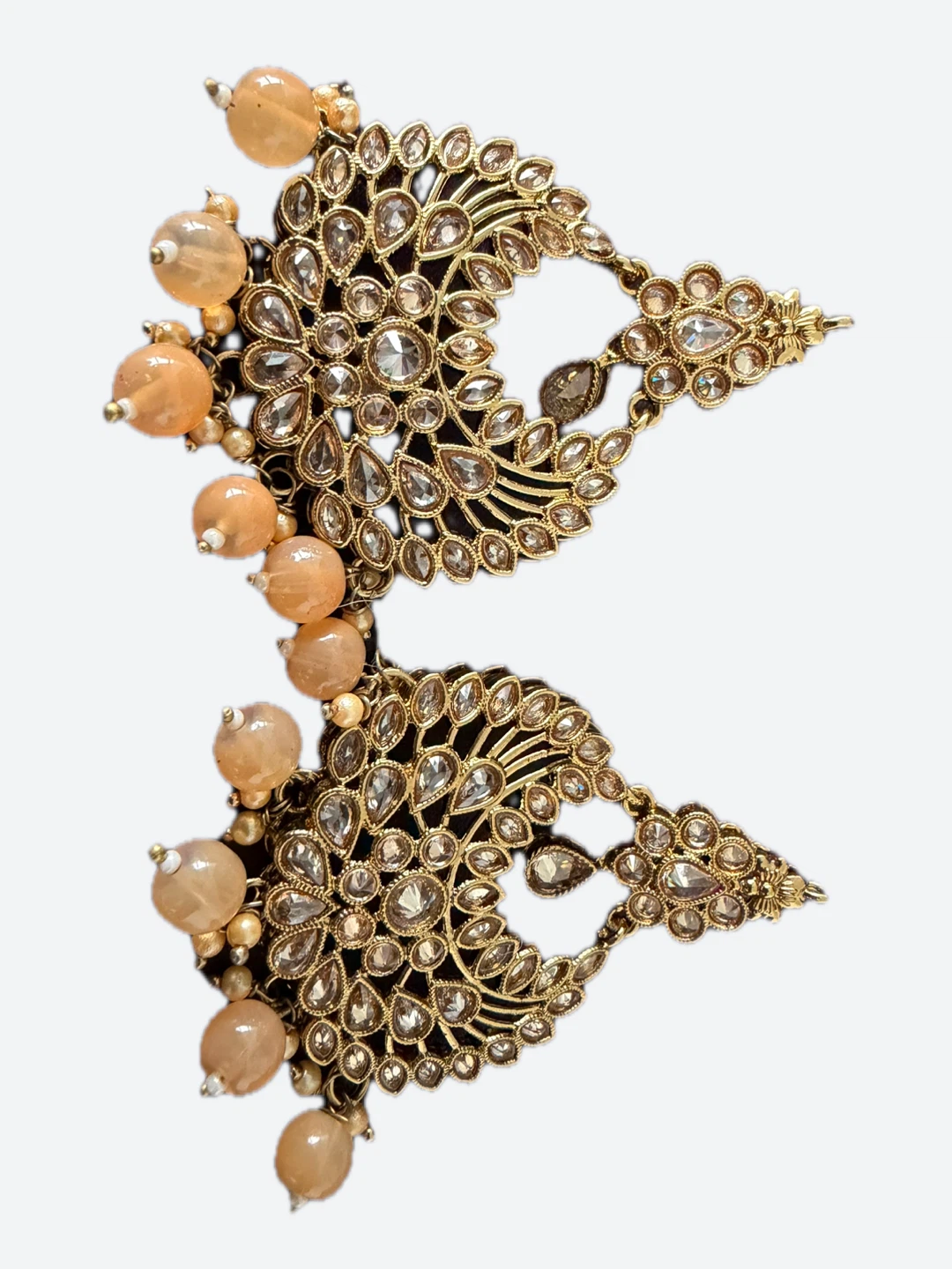 Gold-tone Indian Necklace Set with Earrings and Tikka - photo 4