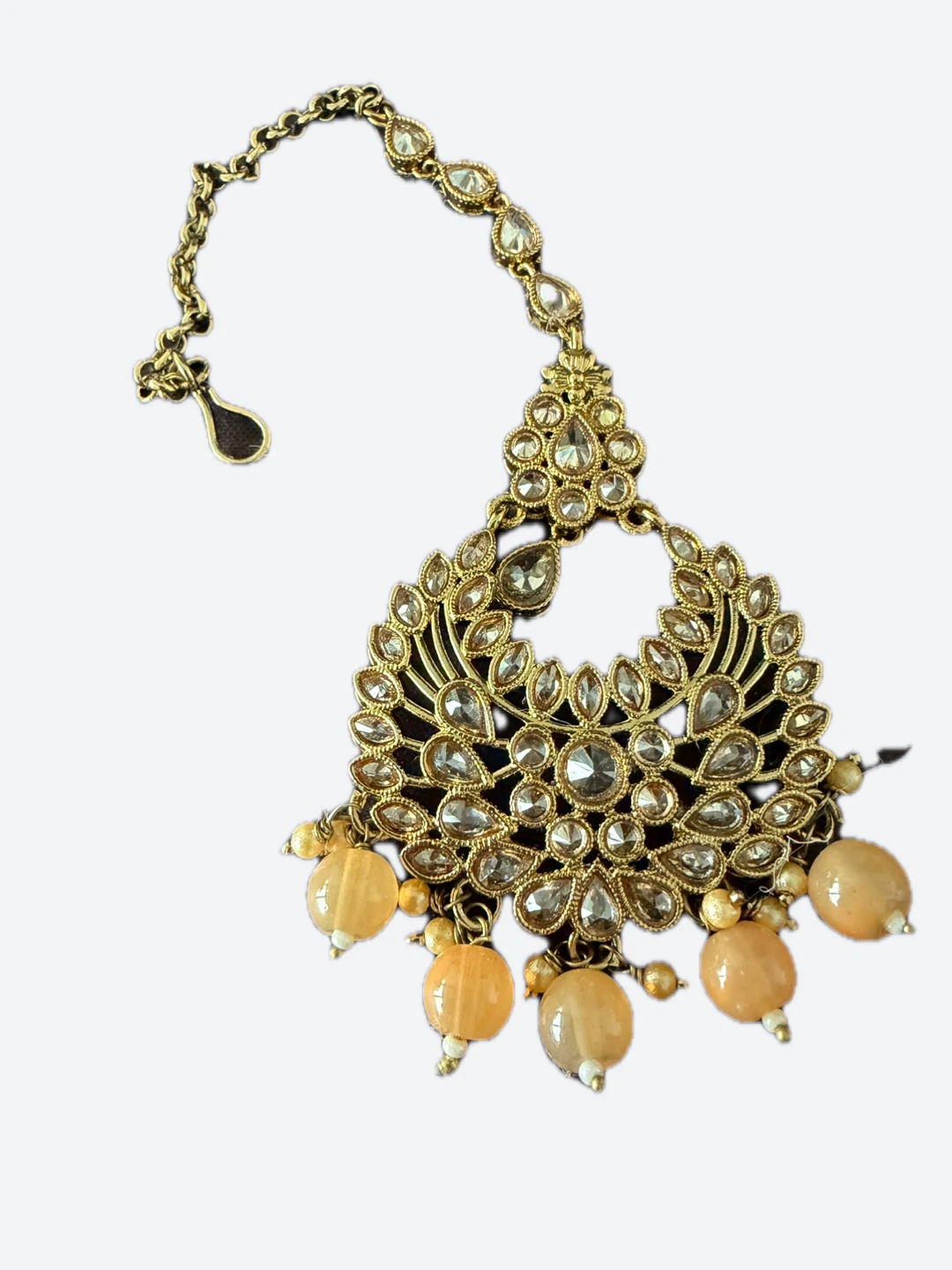 Gold-tone Indian Necklace Set with Earrings and Tikka - photo 2