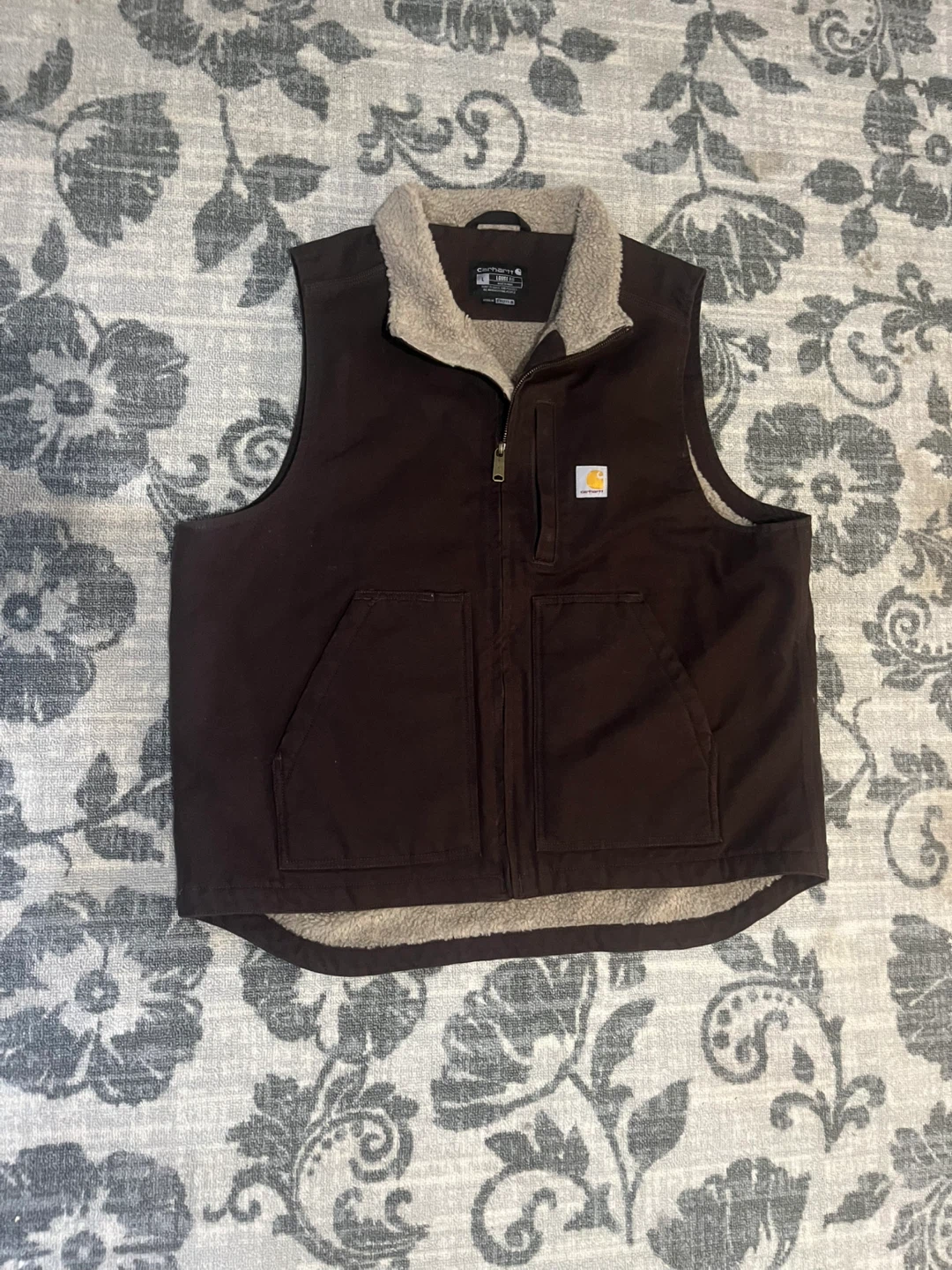 Carhartt Men's Sherpa Lined Vest - Brown, Size L