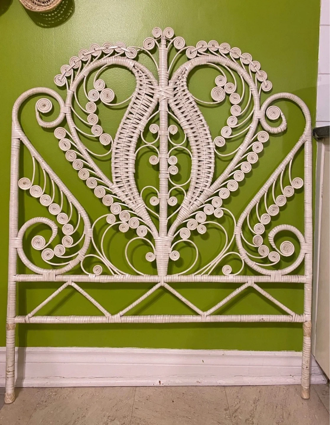 Vintage rattan headboard