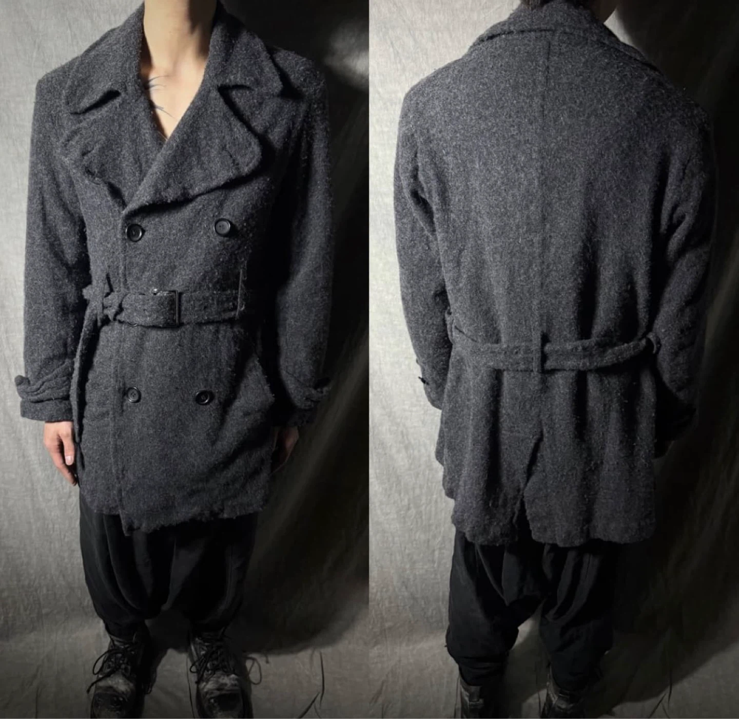 Comme des Garçons Homme Deux Double-Breasted Wool Coat - Size S - photo 2