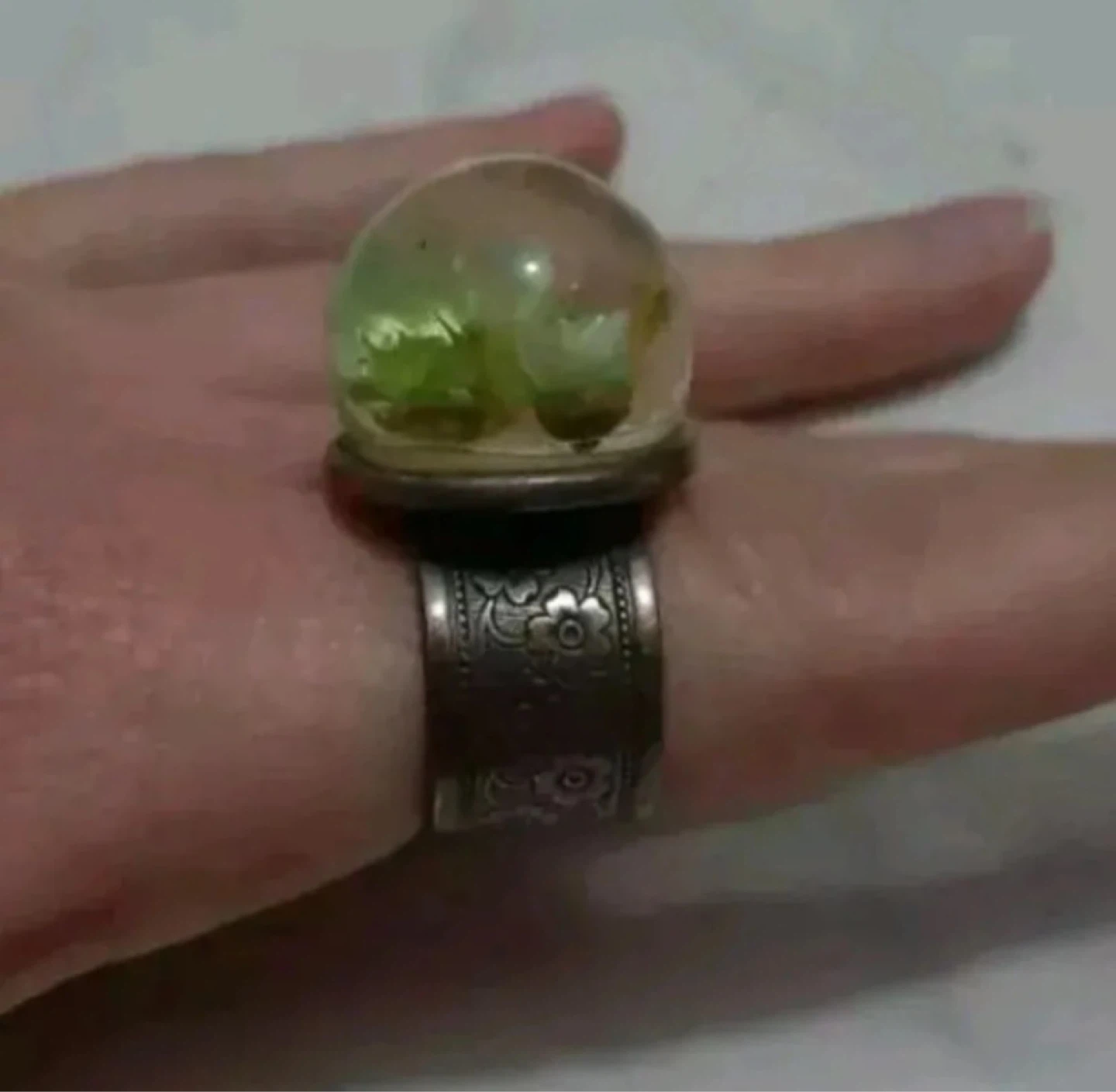 Vintage glass dome ring