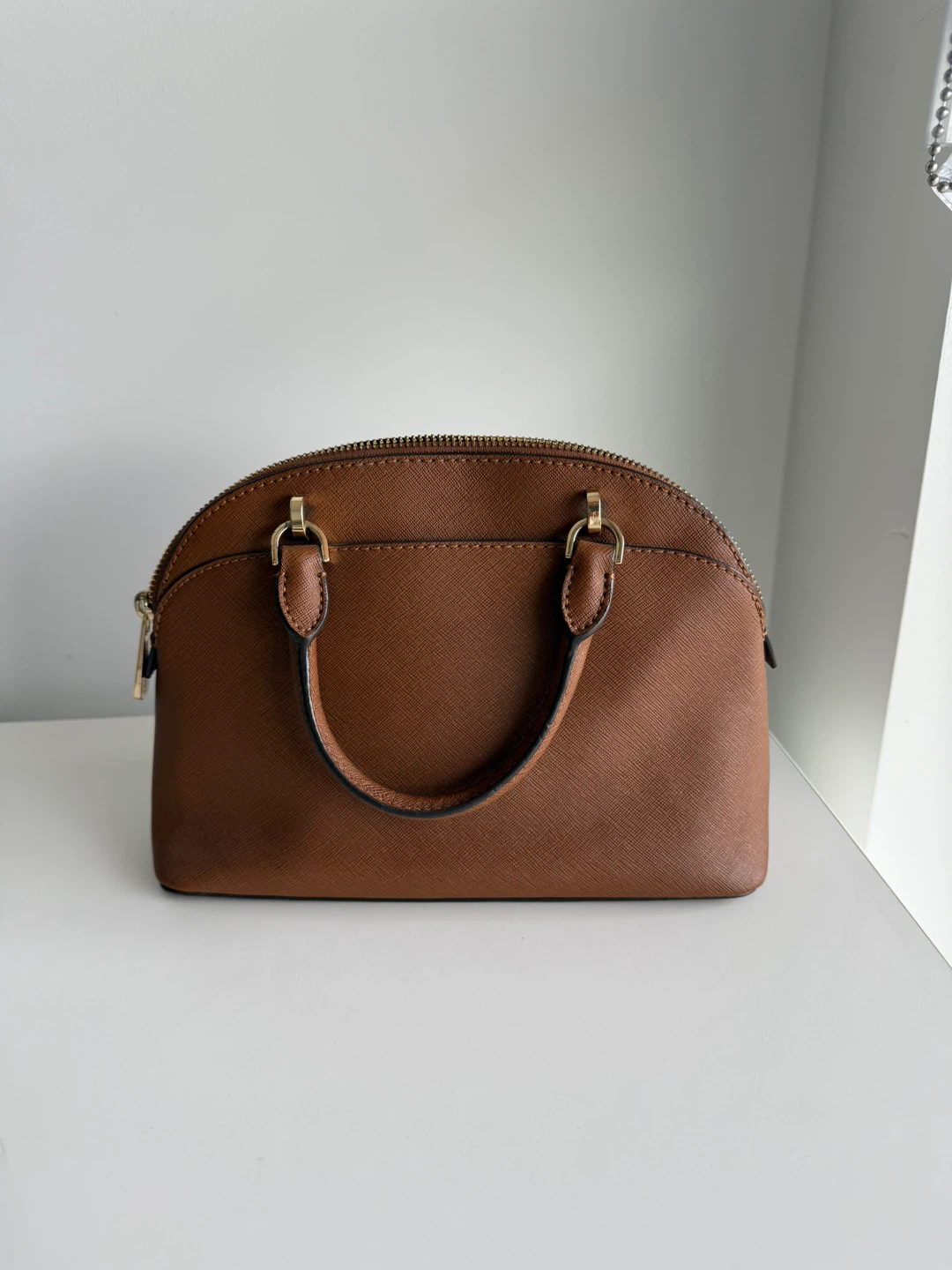 Michael Kors Brown Leather Dome Satchel Handbag - photo 3