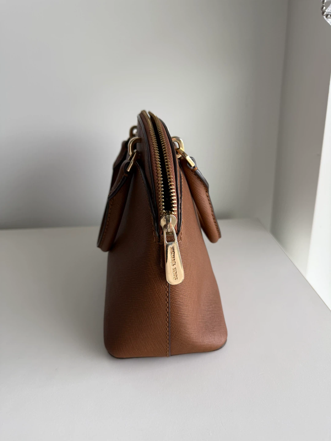 Michael Kors Brown Leather Dome Satchel Handbag - photo 2