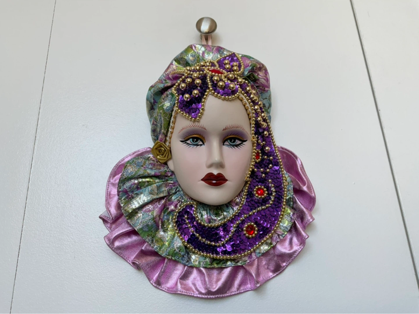 Lady Face Ceramic Mask Wall Hanging Art.