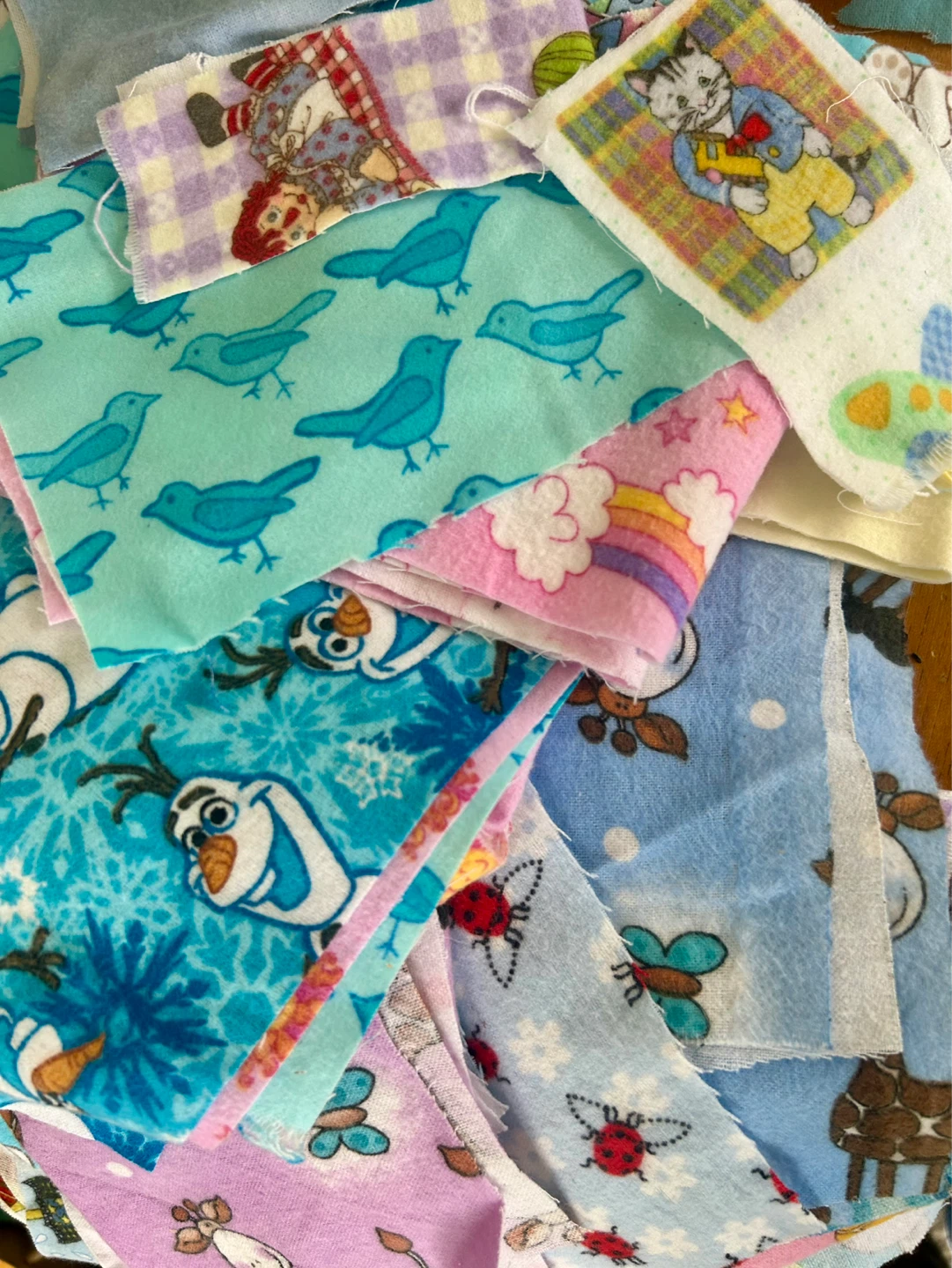 Flannelette Fabric Scraps Bundle - Children’s Prints