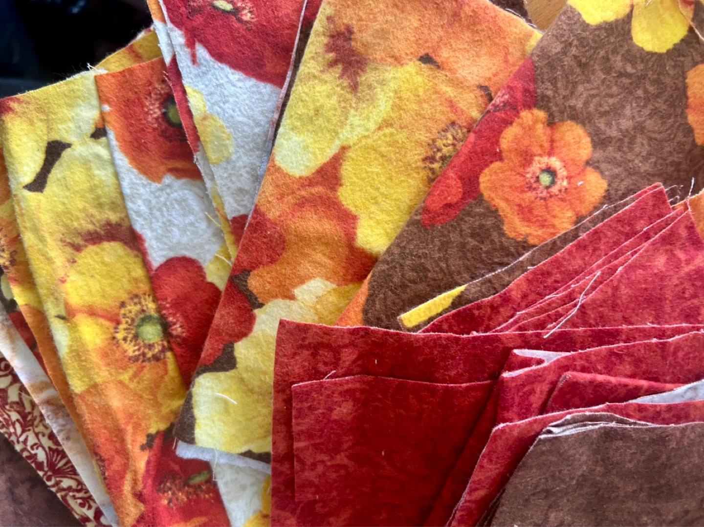 Flannelette Fabric Scraps - Fall Themed