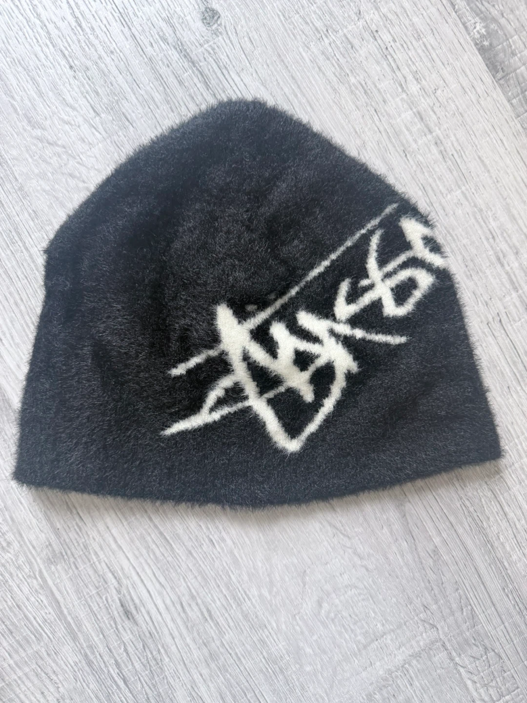 Stüssy Black Fuzzy Beanie