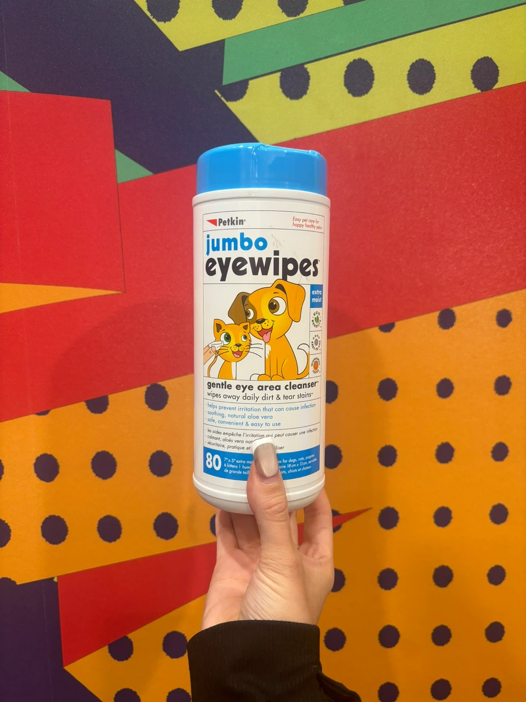 Petkin Jumbo Eyewipes, 80 Wipes