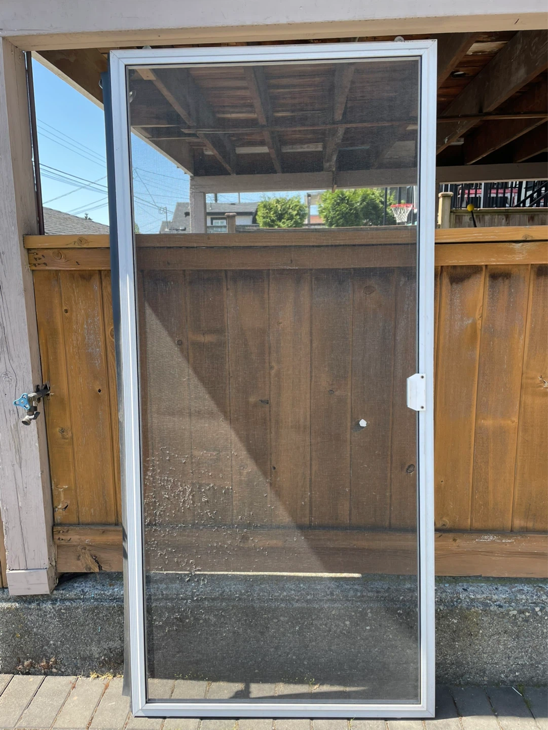 White Sliding Screen Door
