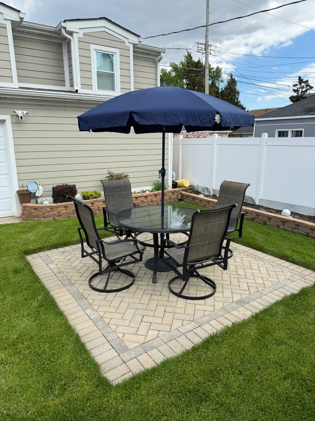 Patio Dining Set with 4 Swivel Chairs $350.00 or best offer