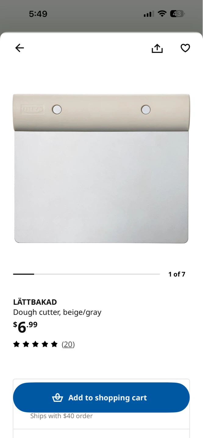 IKEA LÄTTBAKAD Dough Cutter - Beige/Gray
