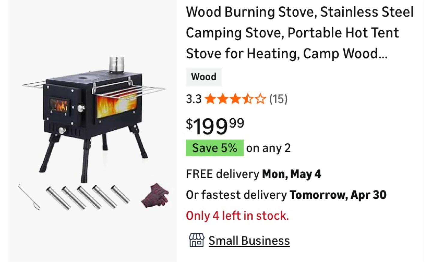 OzHomy Wood Burning Camping Stove - photo 3