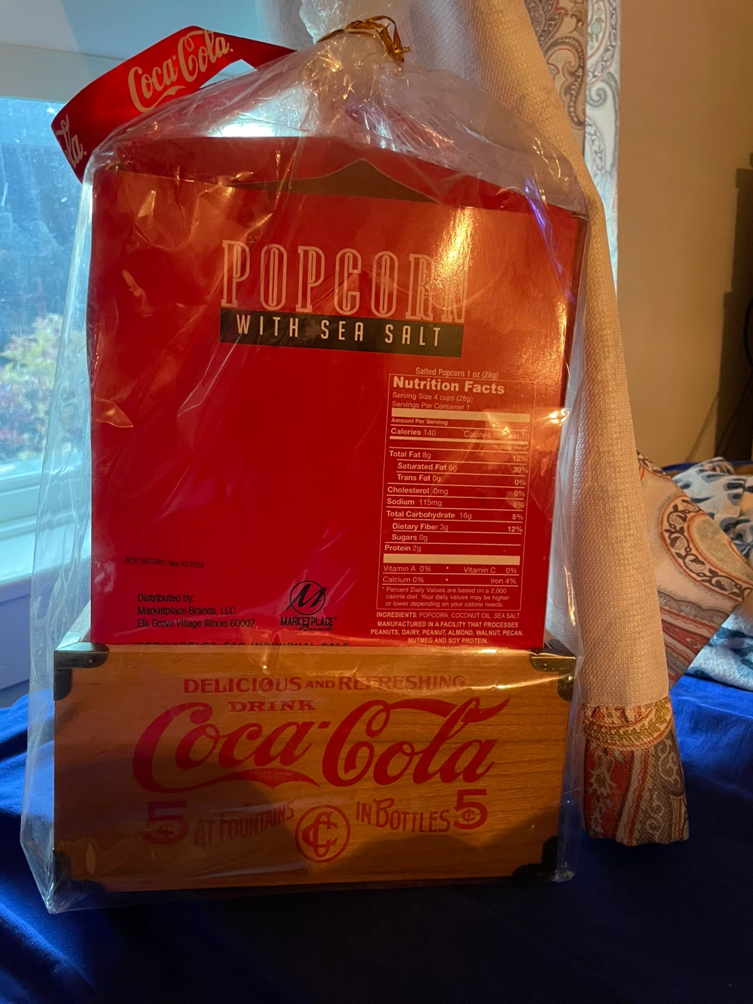 Coca-Cola Holiday Gift Basket with Popcorn and Playing Cards - photo 2