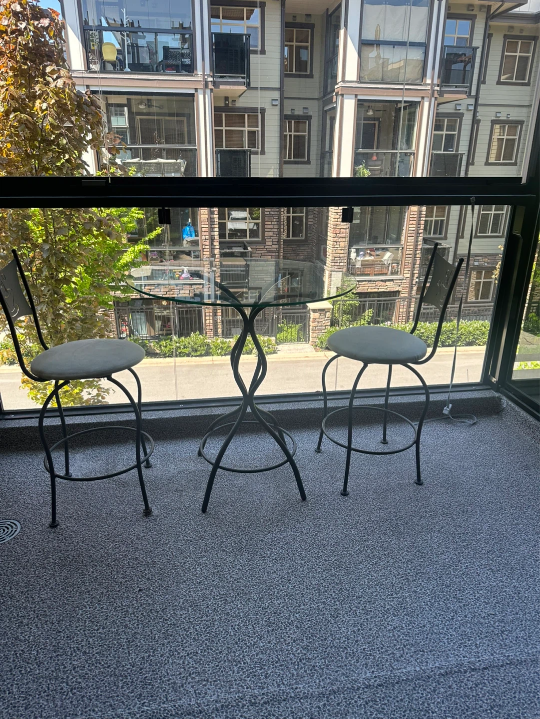 Glass Top Bistro Set with 2 Chairs - photo 2