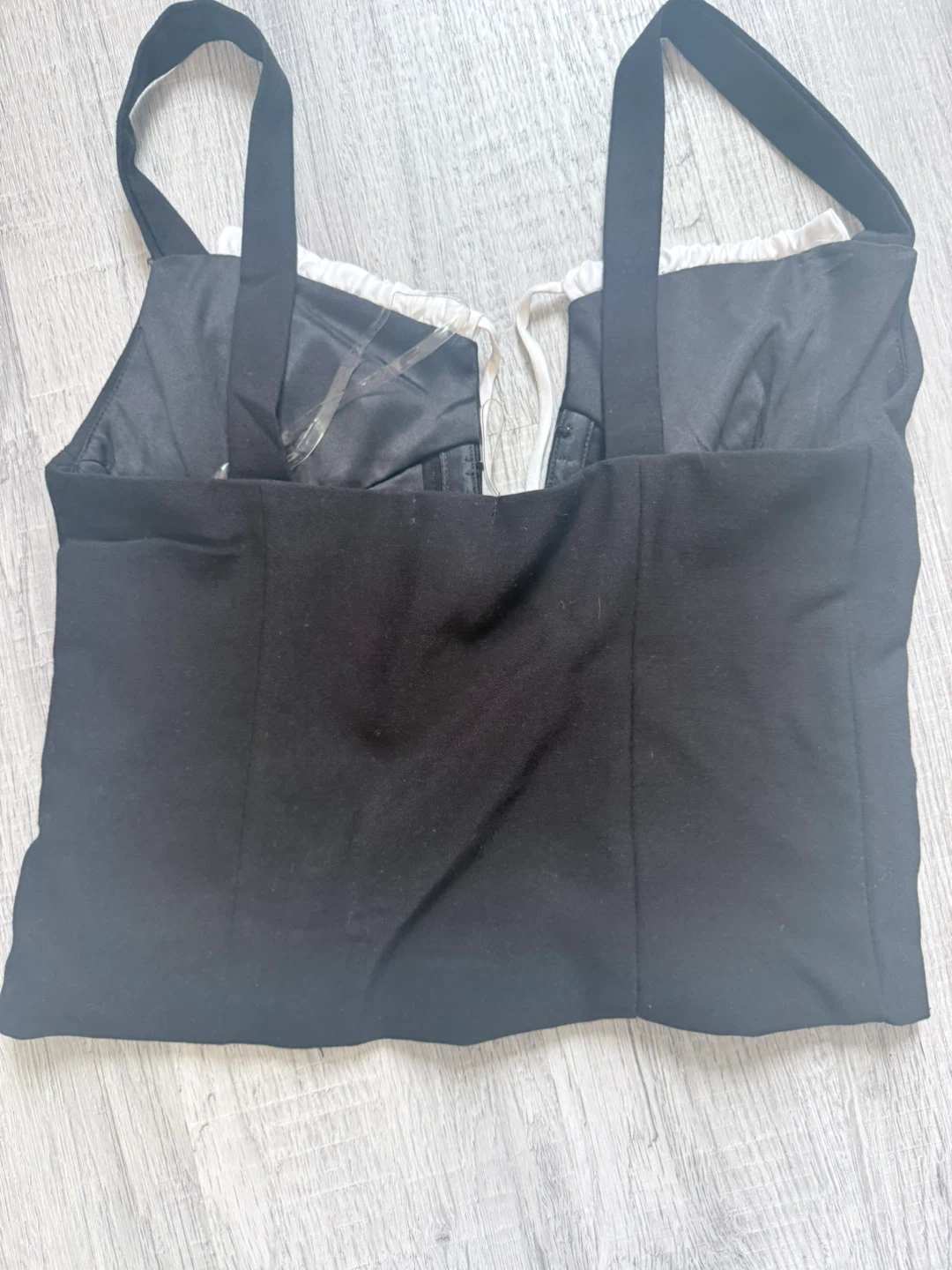 Black Corset Style Crop Top - photo 2