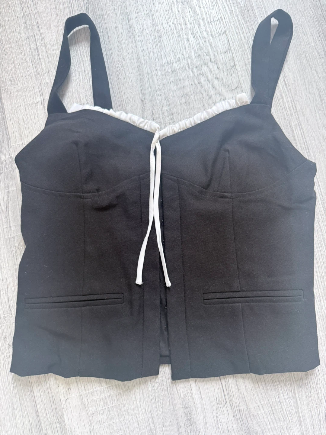 Black Corset Style Crop Top