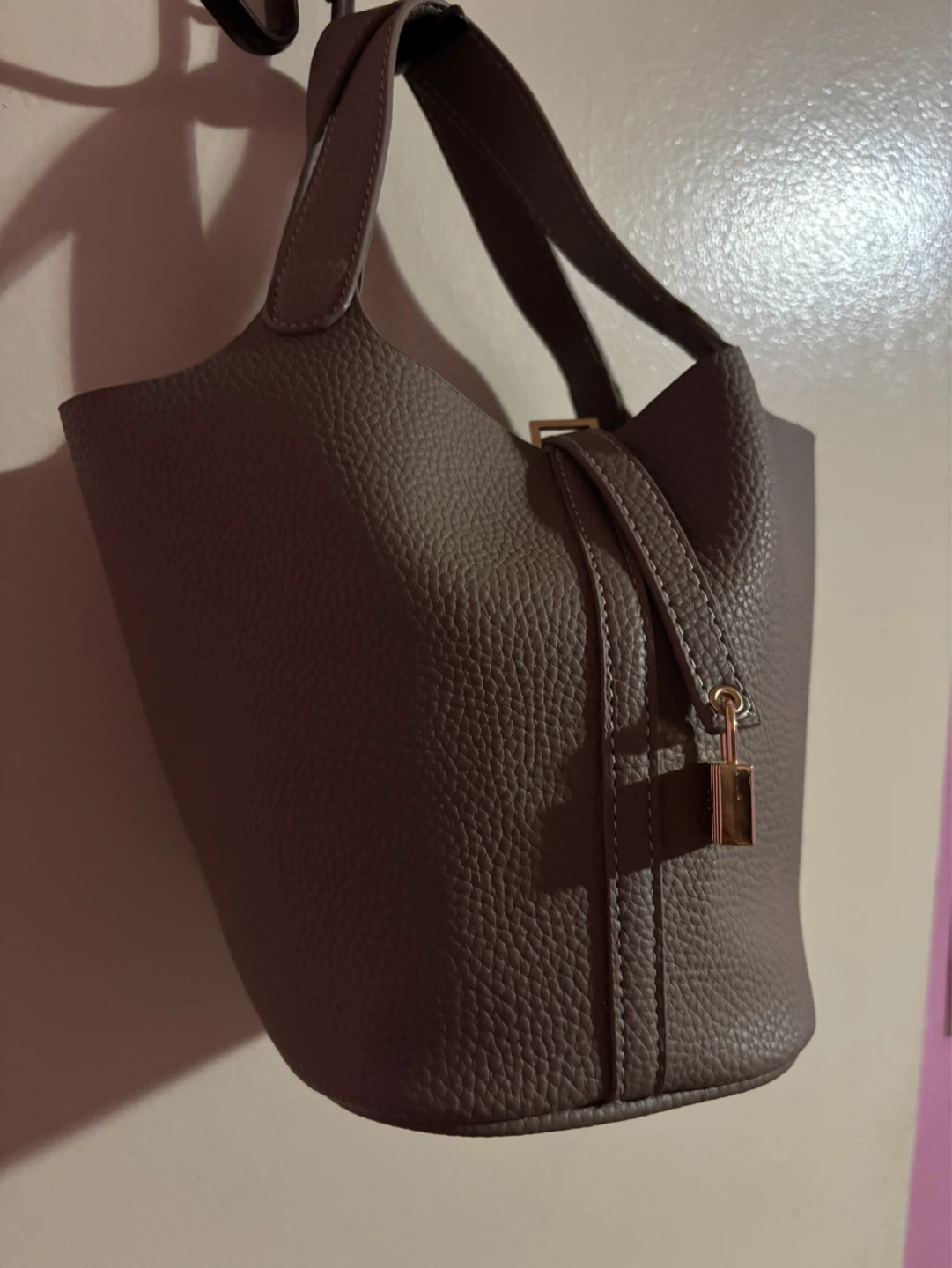 Bucket Bag with Lock Detail