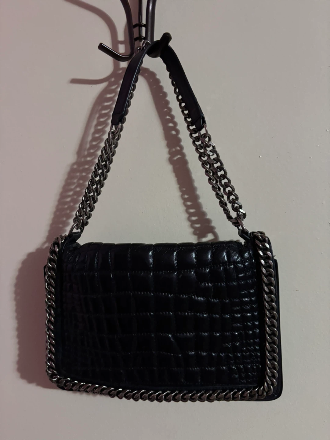 Zara Woman Black Quilted Chain Shoulder Bag
