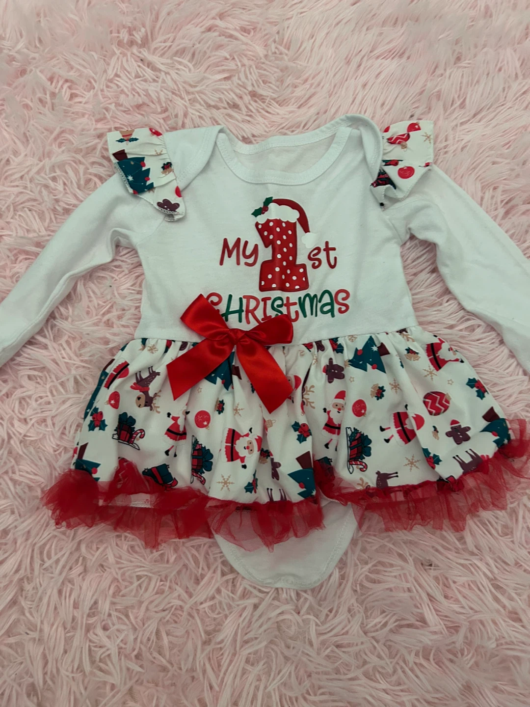 Baby Girl My 1st Christmas Bodysuit Dress
