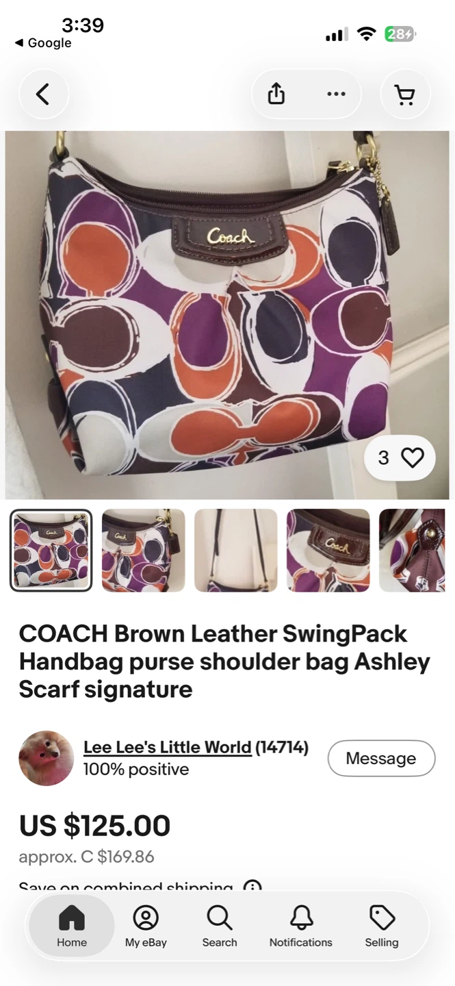 COACH Ashley Scarf Signature Swingpack Shoulder Bag - photo 5