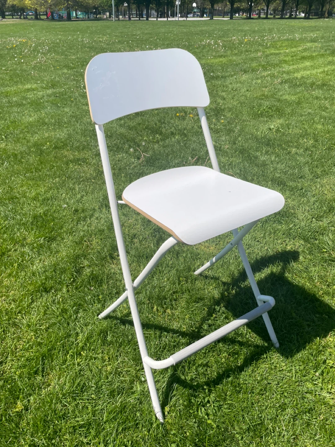 IKEA FRANKLIN Counter-Height Bar Stool with Back – White
