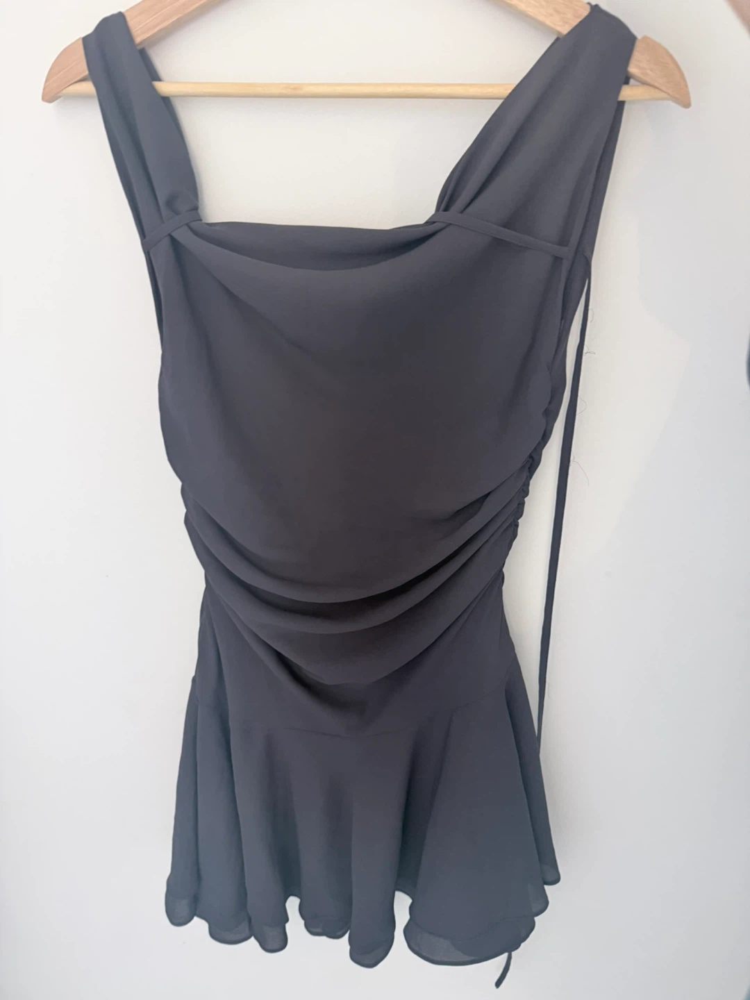 Pain or pleasure Dark Grey Ruched Mini Dress - photo 2