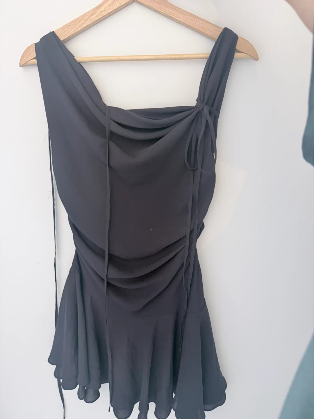 Pain or pleasure Dark Grey Ruched Mini Dress