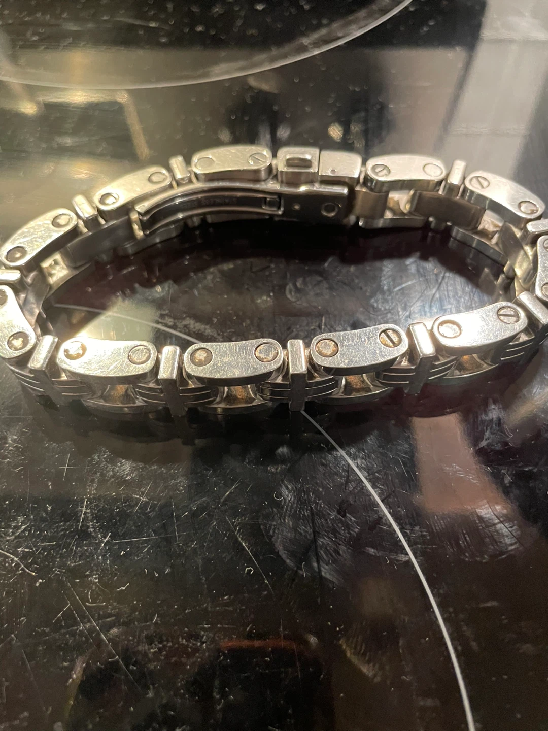 Men's Silver Tone Link Bracelet