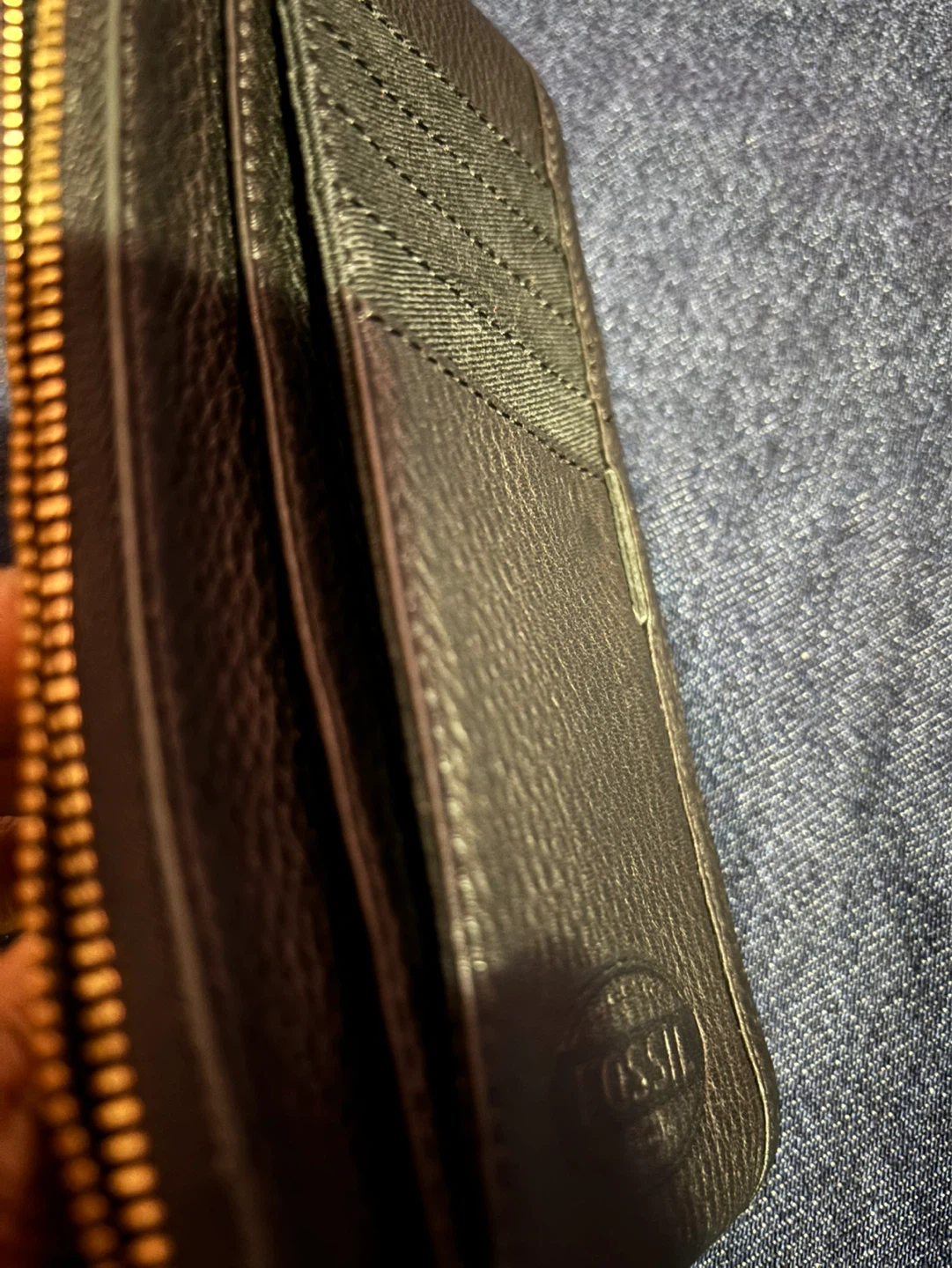 Fossil Black Leather Zippered Card Holder - photo 4