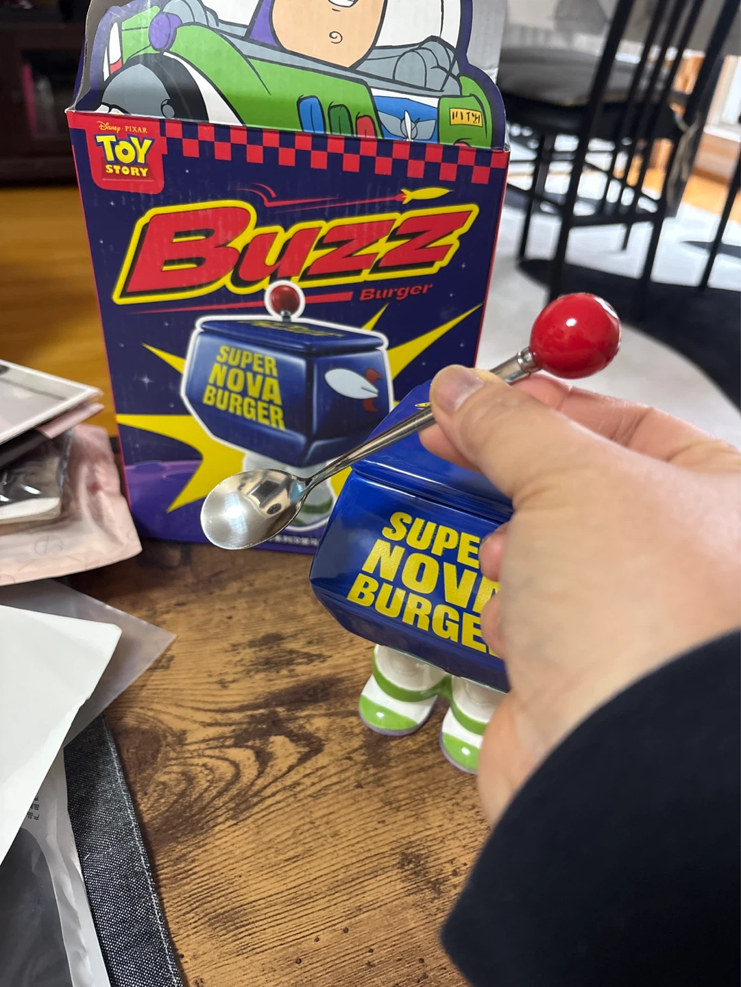 Disney Pixar Toy Story Buzz Burger Container and Spoon - photo 2