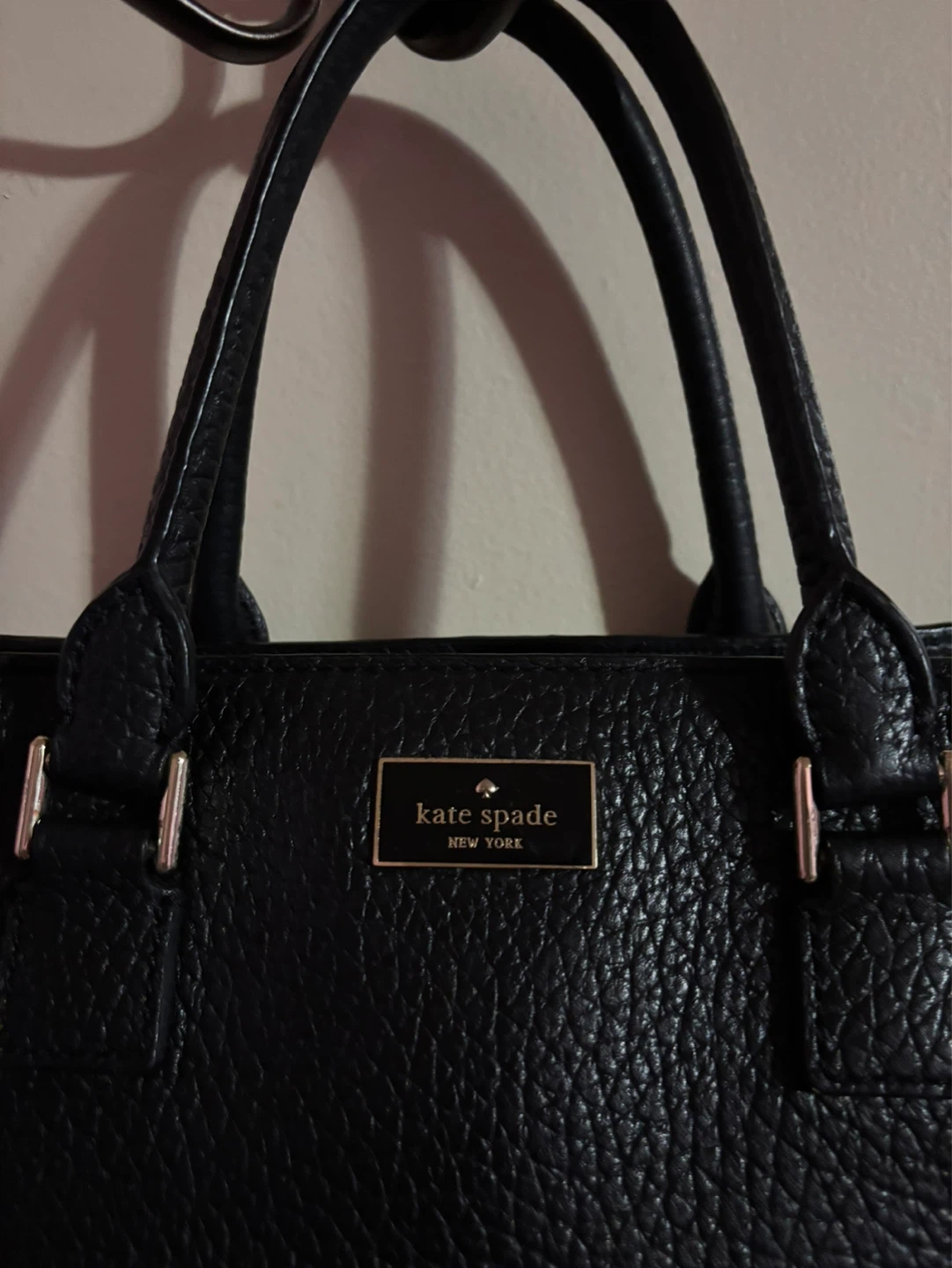 Kate Spade Black Leather Satchel Handbag