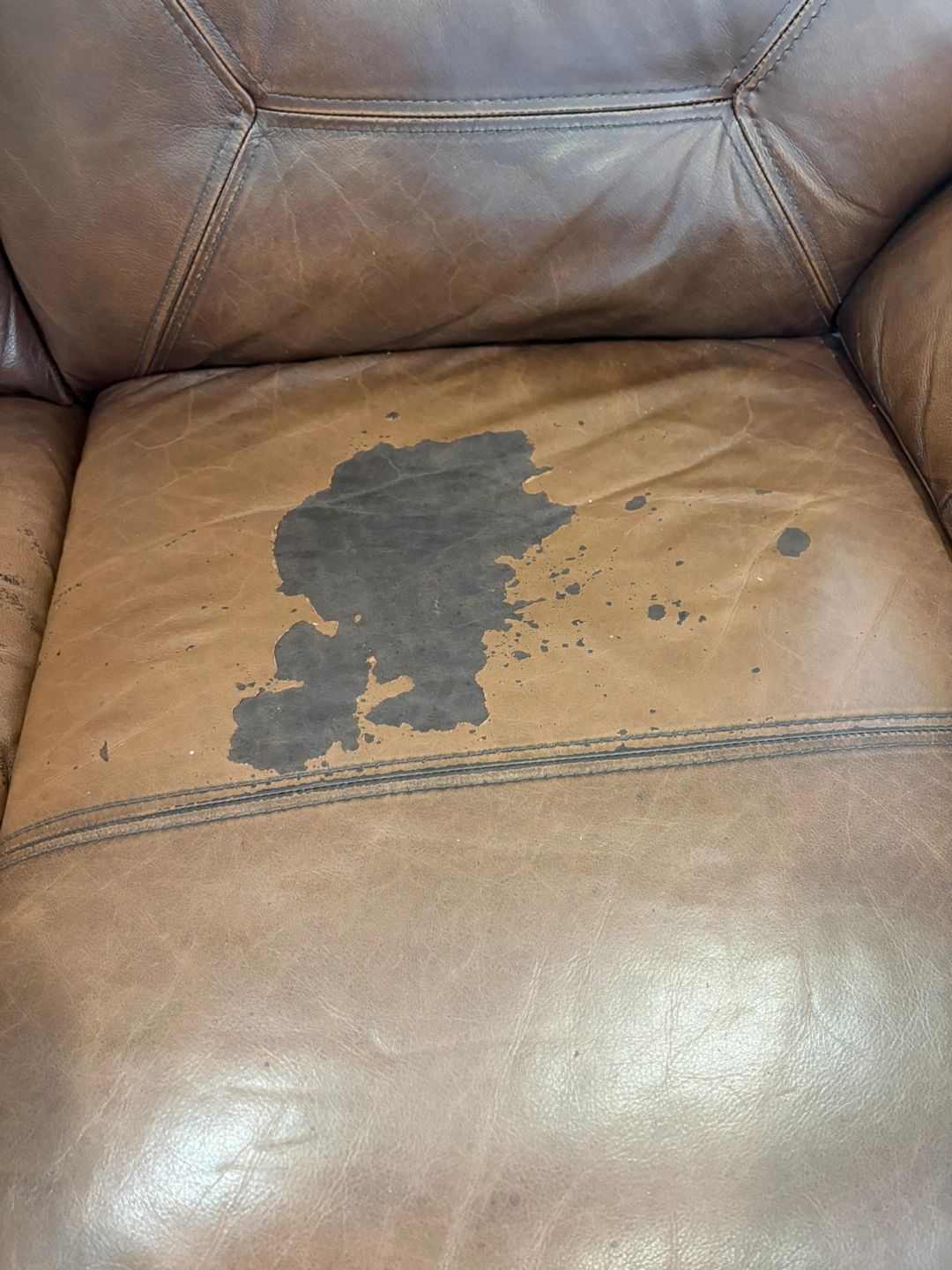 Brown Leather Reclining Sofa - photo 3
