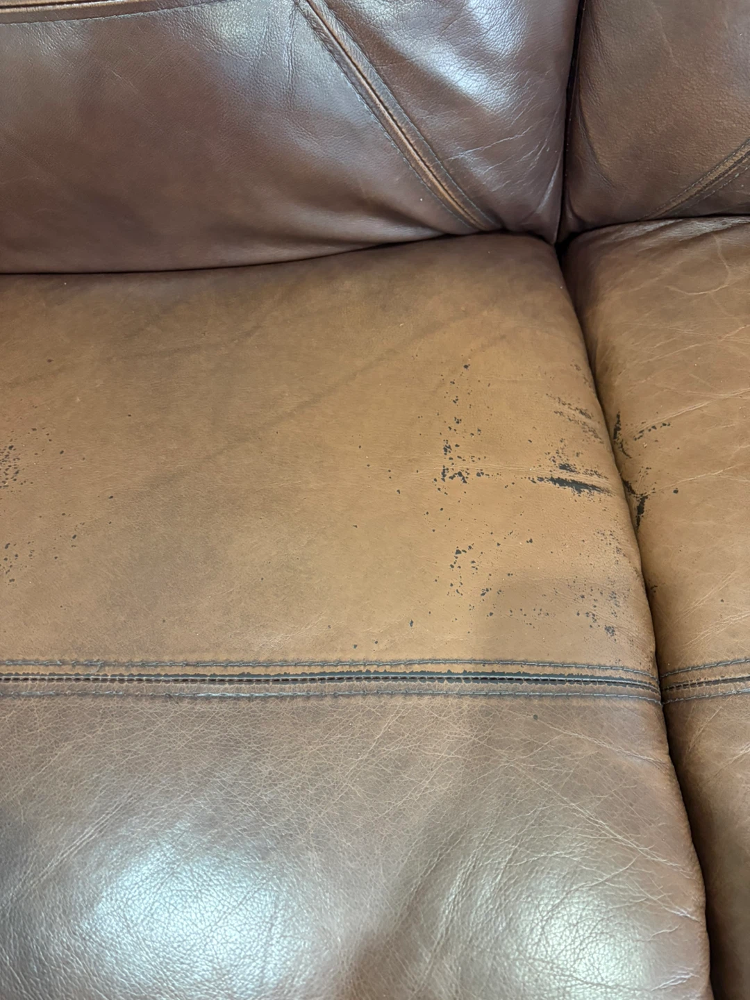 Brown Leather Reclining Sofa - photo 4